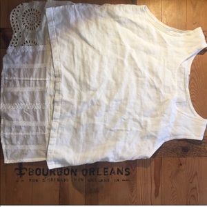 Upcycled bohemian white tank